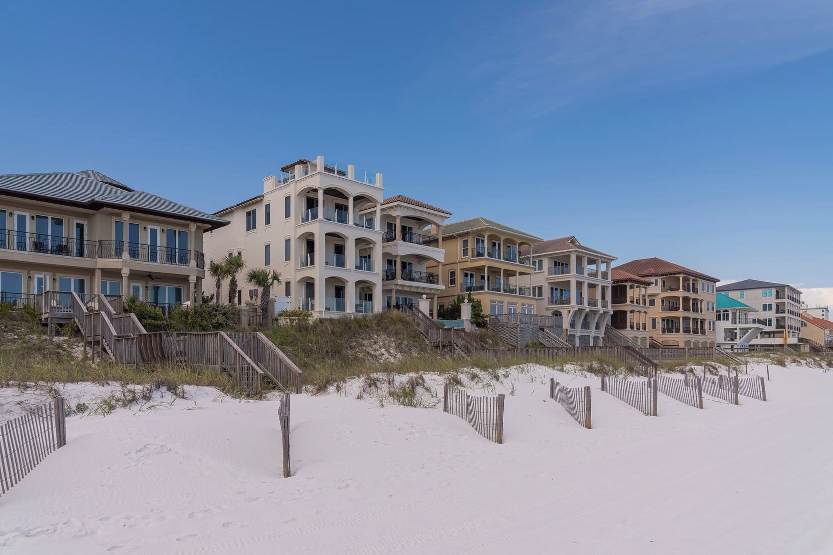 Oceanfront homes on the beach in Florida